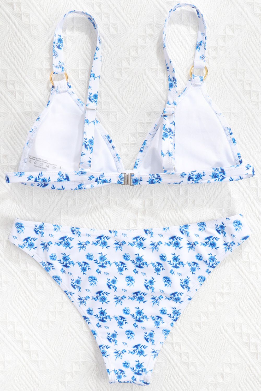 Floral Ring Detail Bikini Set - GlamBee Fashion