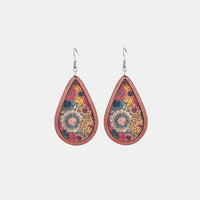 Thumbnail for Floral Wood Teardrop Earrings - GlamBee Fashion