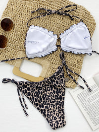 Thumbnail for Frill Trill Halter Neck Bikini Set - GlamBee Fashion