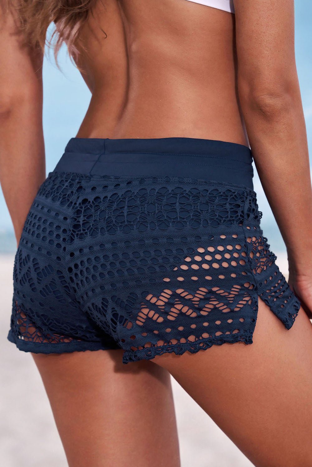 Full Size Drawstring Waist Swim Shorts - GlamBee Fashion