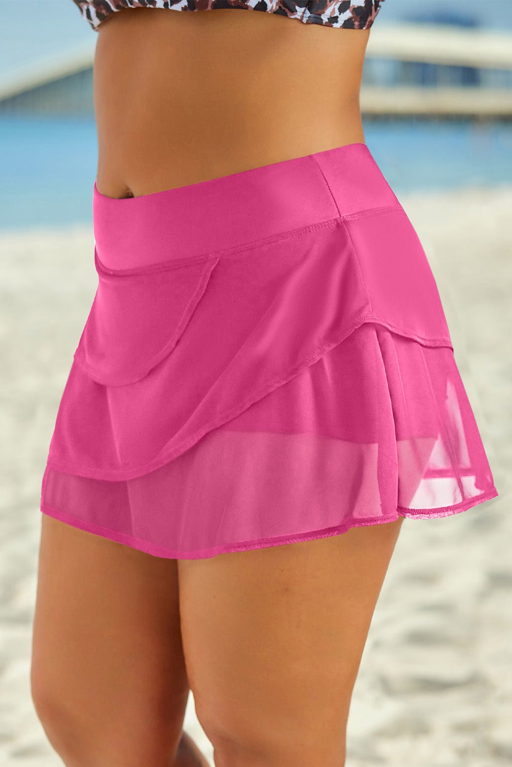 Full Size Layered Swim Skirt - GlamBee Fashion