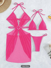 Thumbnail for GlamBee Halter String Bikini Set: Chic Hollow Out Design - GlamBee Fashion