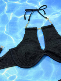 Thumbnail for Halter Neck Chain Detail Two - Piece Bikini Set - GlamBee Fashion