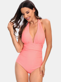 Thumbnail for Halter Neck One - Piece Swimwear - GlamBee Fashion