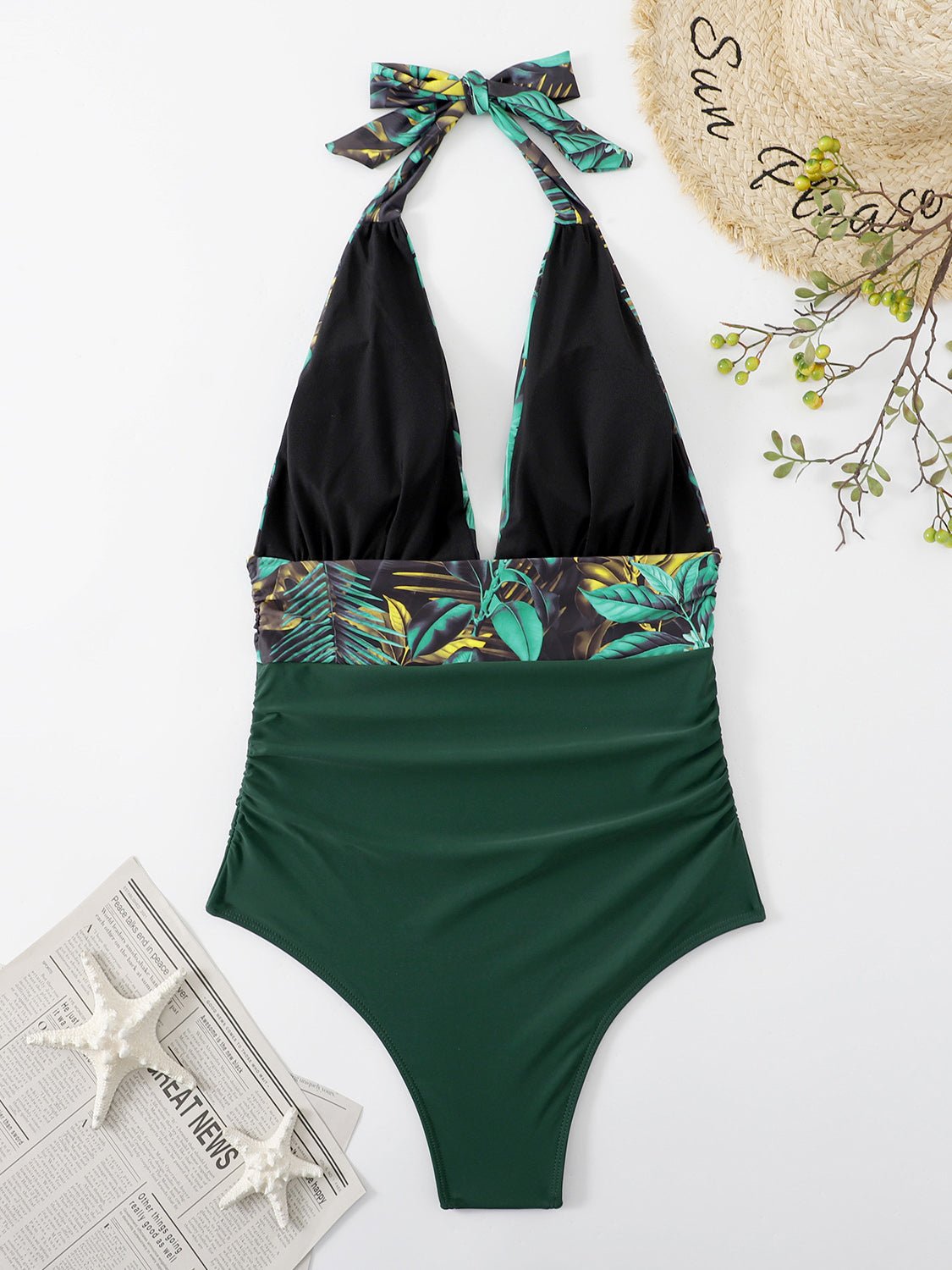 Halter Neck One - Piece Swimwear - GlamBee Fashion