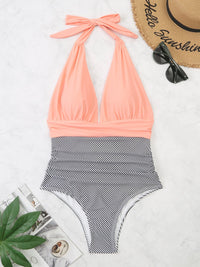 Thumbnail for Halter Neck One - Piece Swimwear - GlamBee Fashion