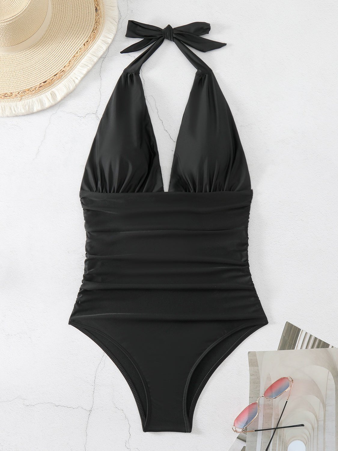 Halter Neck One - Piece Swimwear - GlamBee Fashion