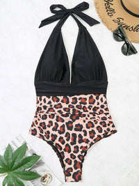 Thumbnail for Halter Neck One - Piece Swimwear - GlamBee Fashion