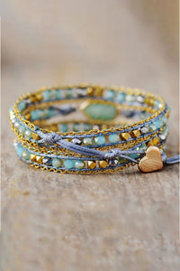 Thumbnail for Handmade Teardrop Shape Triple Layer Beaded Bracelet - GlamBee Fashion