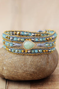 Thumbnail for Handmade Teardrop Shape Triple Layer Beaded Bracelet - GlamBee Fashion