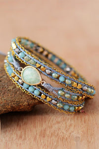 Thumbnail for Handmade Teardrop Shape Triple Layer Beaded Bracelet - GlamBee Fashion