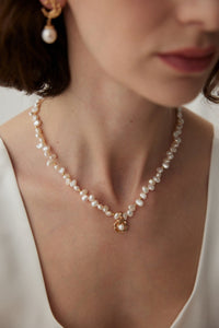 Thumbnail for Ideal Love Pearl Necklace with Camellia Pendant - GlamBee Fashion