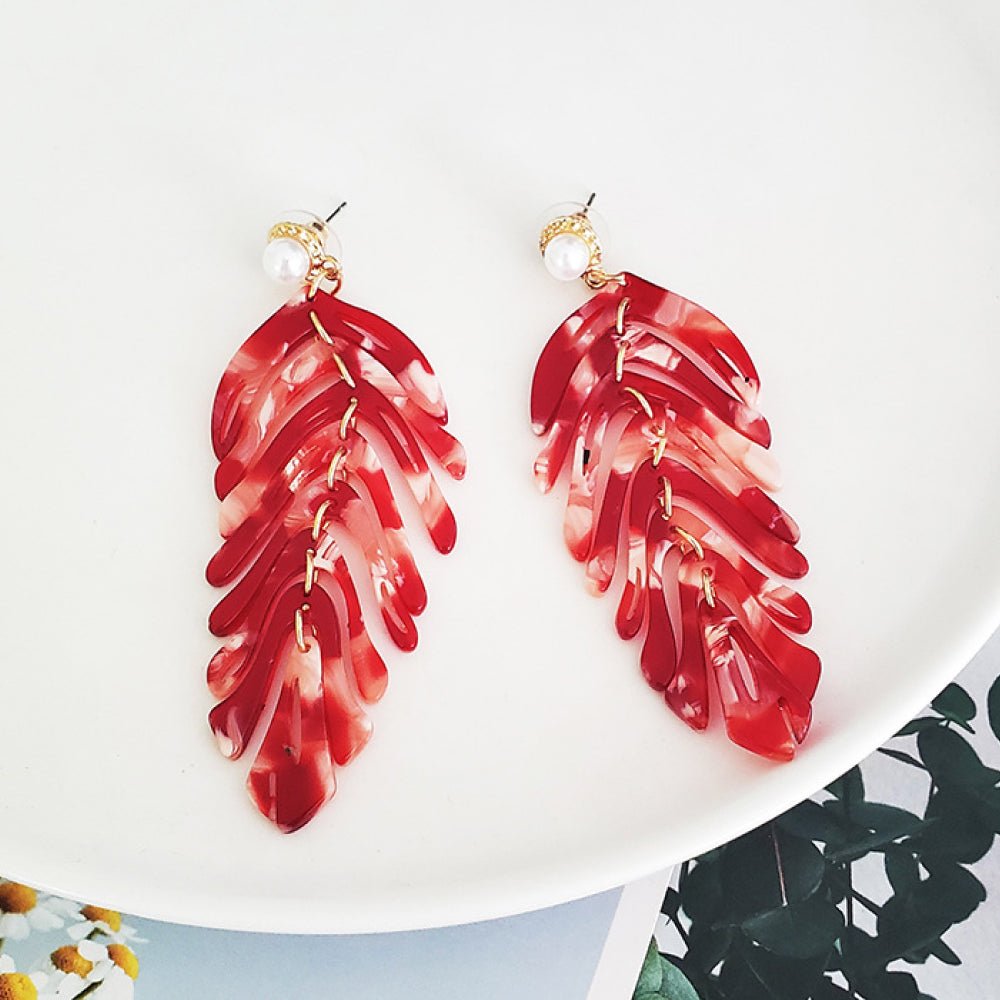 Leaf Shape Dangle Earrings - GlamBee Fashion