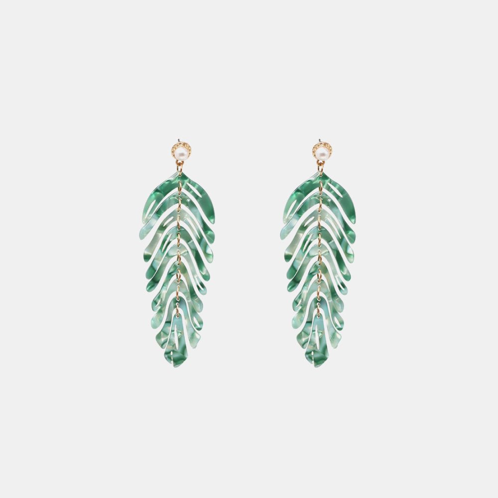 Leaf Shape Dangle Earrings - GlamBee Fashion