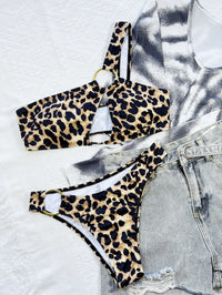 Thumbnail for Leopard One - Shoulder Bikini Set - GlamBee Fashion