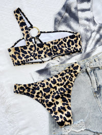 Thumbnail for Leopard One - Shoulder Bikini Set - GlamBee Fashion