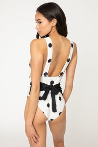 Thumbnail for Marina West Swim Beachy Keen Polka Dot Tied Plunge One - Piece Swimsuit - GlamBee Fashion