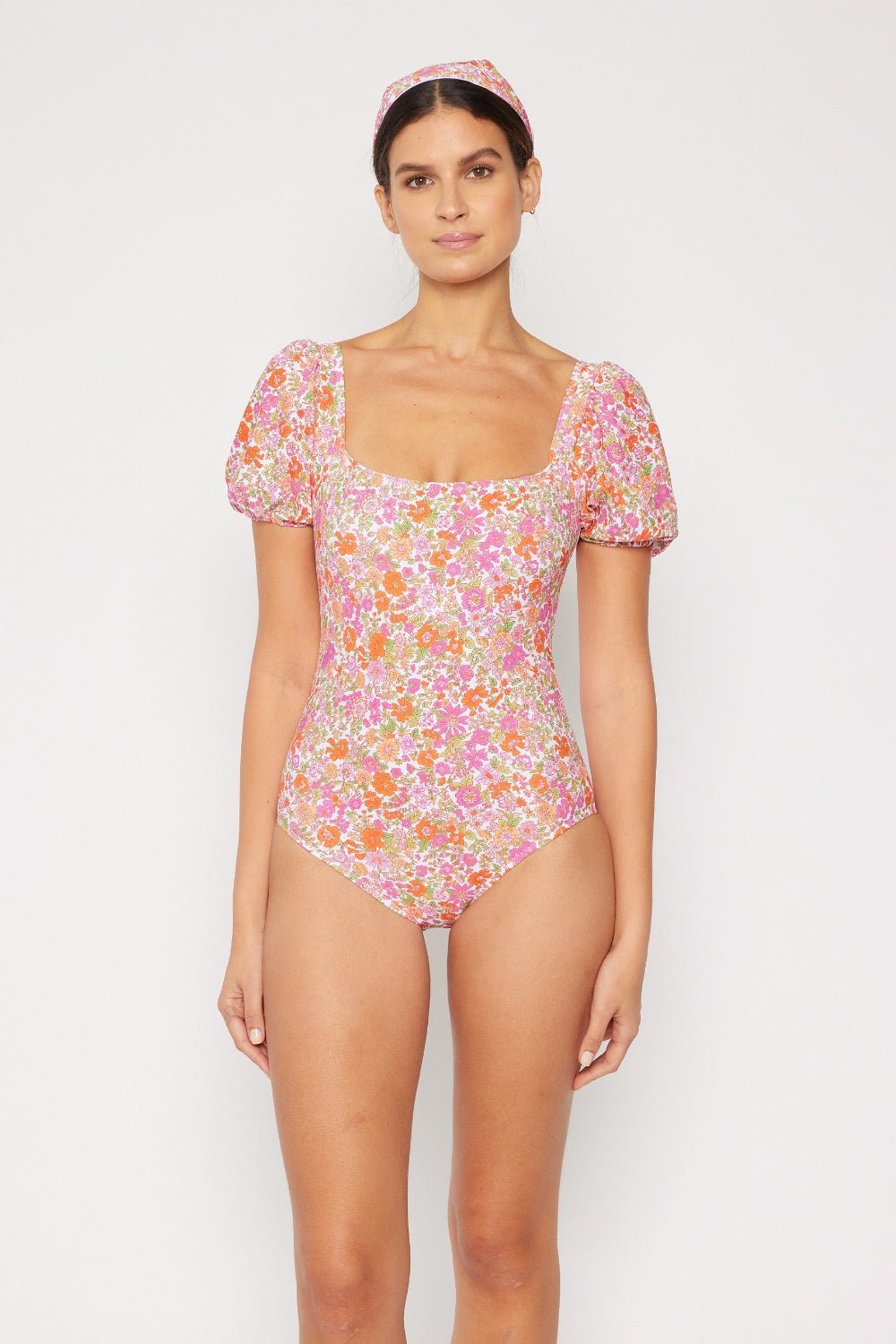 Marina West Swim Floral Puff Sleeve One - Piece - GlamBee Fashion