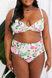 Thumbnail for Marina West Swim Take A Dip Twist High - Rise Bikini in Cream - GlamBee Fashion