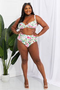 Thumbnail for Marina West Swim Take A Dip Twist High - Rise Bikini in Cream - GlamBee Fashion