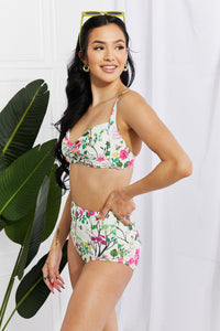 Thumbnail for Marina West Swim Take A Dip Twist High - Rise Bikini in Cream - GlamBee Fashion