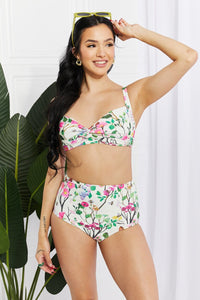 Thumbnail for Marina West Swim Take A Dip Twist High - Rise Bikini in Cream - GlamBee Fashion