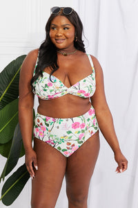 Thumbnail for Marina West Swim Take A Dip Twist High - Rise Bikini in Cream - GlamBee Fashion