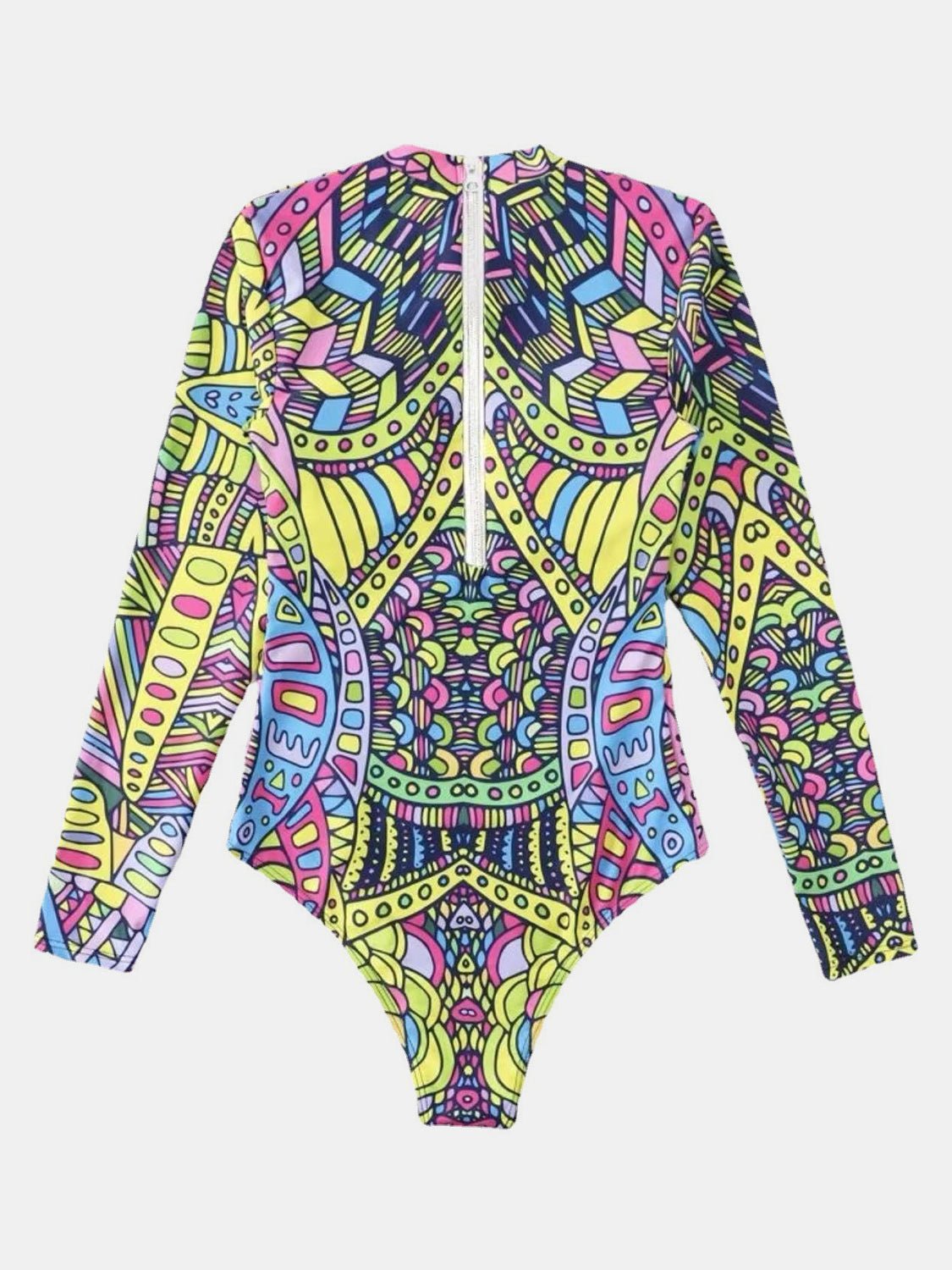 Mock Neck Long Sleeve One - Piece Swimwear - GlamBee Fashion