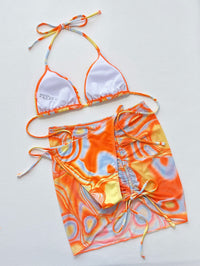 Thumbnail for Multicolored Drawstring Ruched Three - Piece Swim Set - GlamBee Fashion