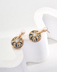 Thumbnail for Mystic Night: Black Pendant Pearl Earrings - GlamBee Fashion