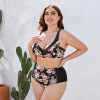 Thumbnail for Plus Size Floral High Waist Two - Piece Swim Set - GlamBee Fashion