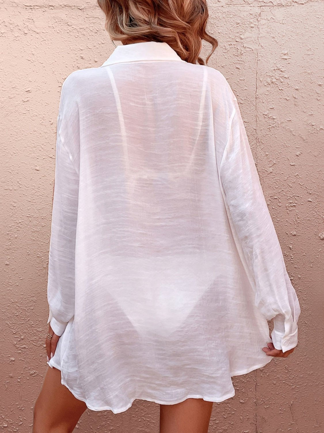 Pocketed Dropped Shoulder Cover Up - GlamBee Fashion