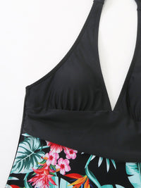 Thumbnail for Printed Halter Neck One - Piece Swimwear - GlamBee Fashion