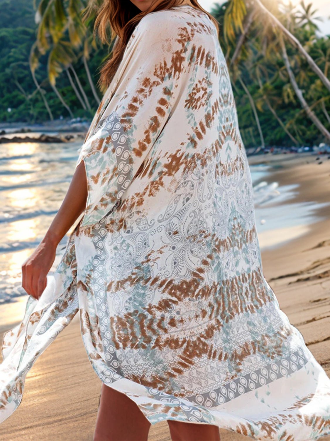 Printed Open Front Cover - Up - GlamBee Fashion