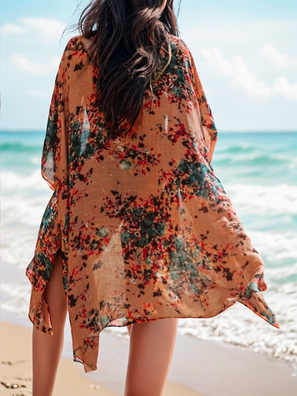 Printed Open Front Cover - Up - GlamBee Fashion