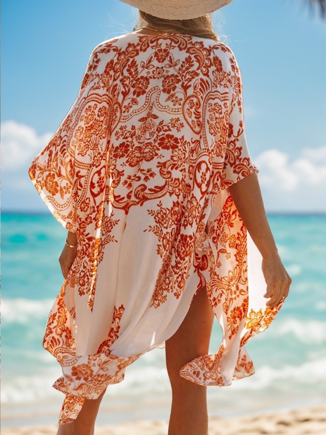 Printed Open Front Cover - Up - GlamBee Fashion