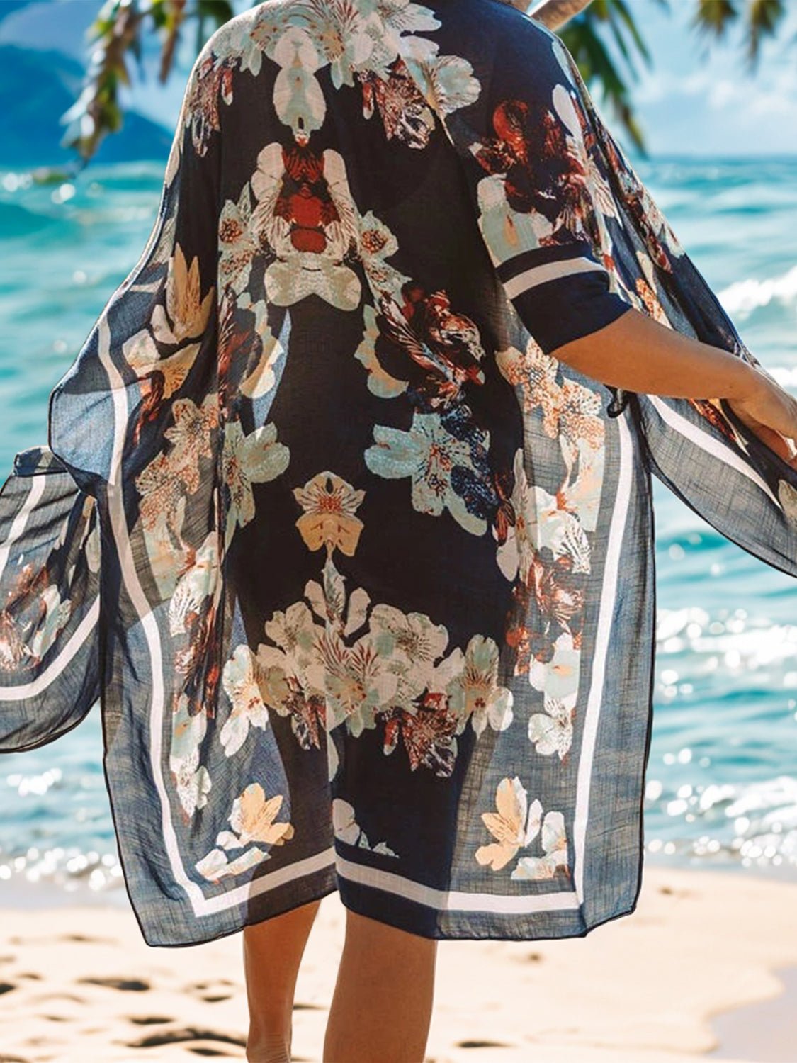 Printed Open Front Cover - Up - GlamBee Fashion