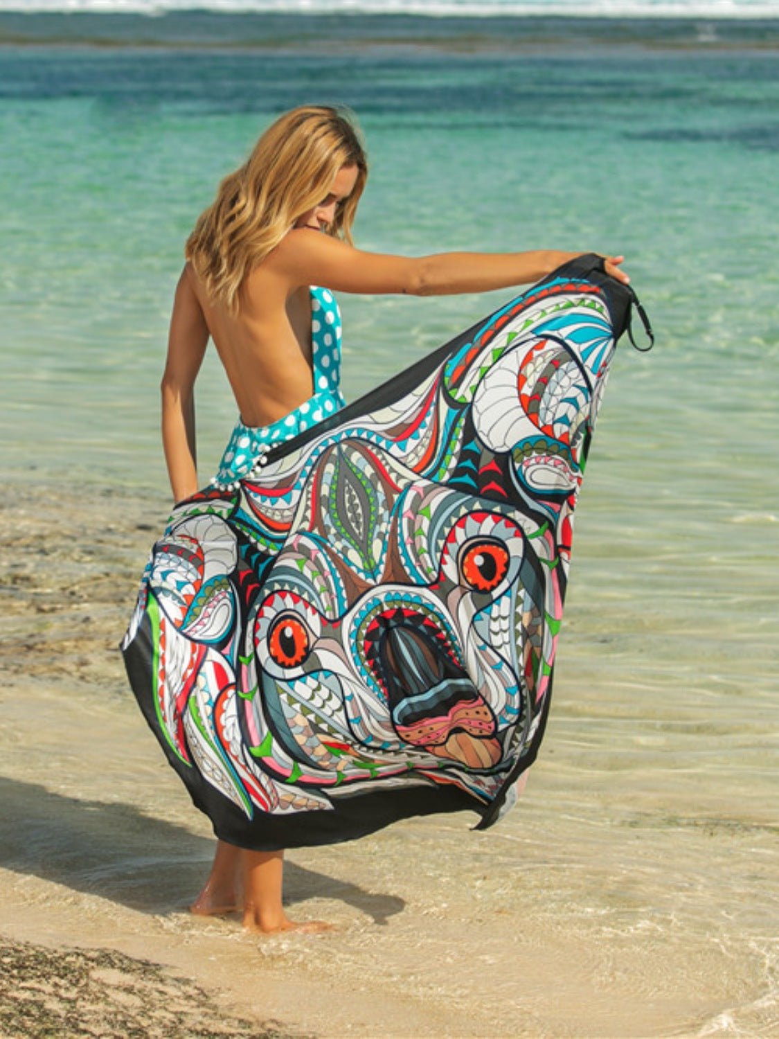 Printed Spaghetti Strap Cover Up - GlamBee Fashion