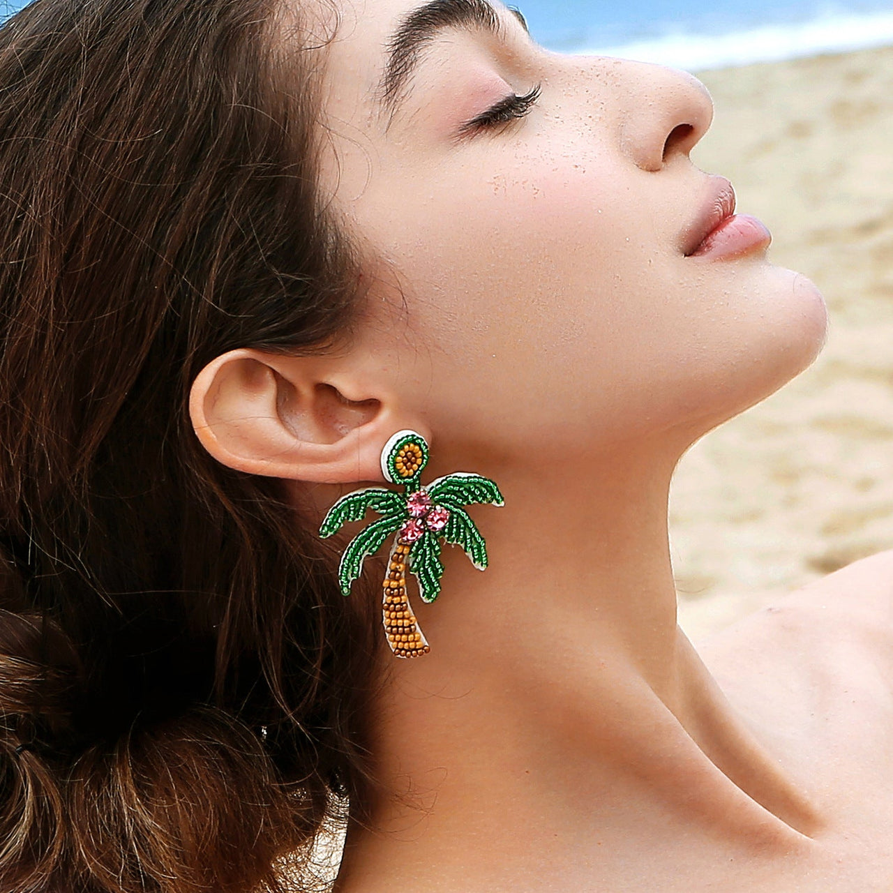 Rice Bead Coconut Tree Earrings - GlamBee Fashion