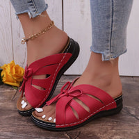 Thumbnail for Roman Lace - Up Platform Wedge Sandals - GlamBee Fashion