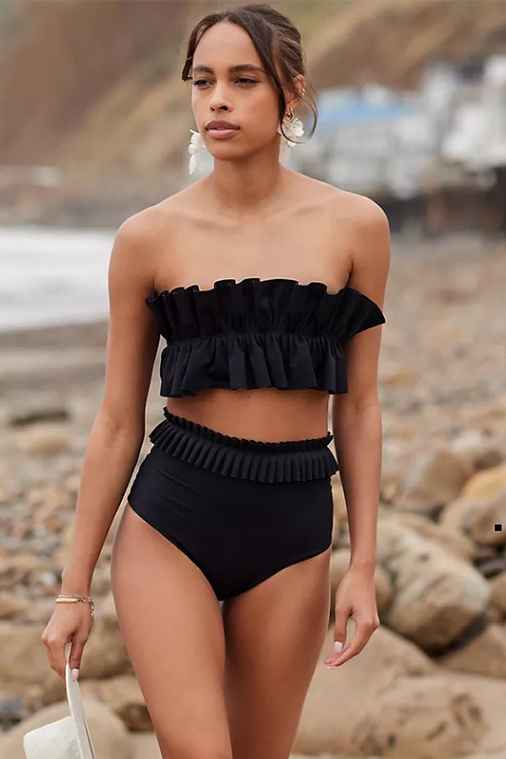 Ruffled Tie Back Two - Piece Swim Set - GlamBee Fashion