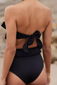 Thumbnail for Ruffled Tie Back Two - Piece Swim Set - GlamBee Fashion