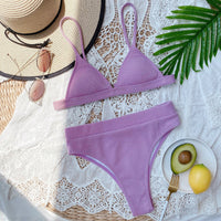 Thumbnail for Spaghetti Strap Ribbed Bikini Set - GlamBee Fashion