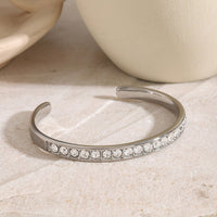 Thumbnail for Stainless Steel Inlaid Zircon Bracelet - GlamBee Fashion