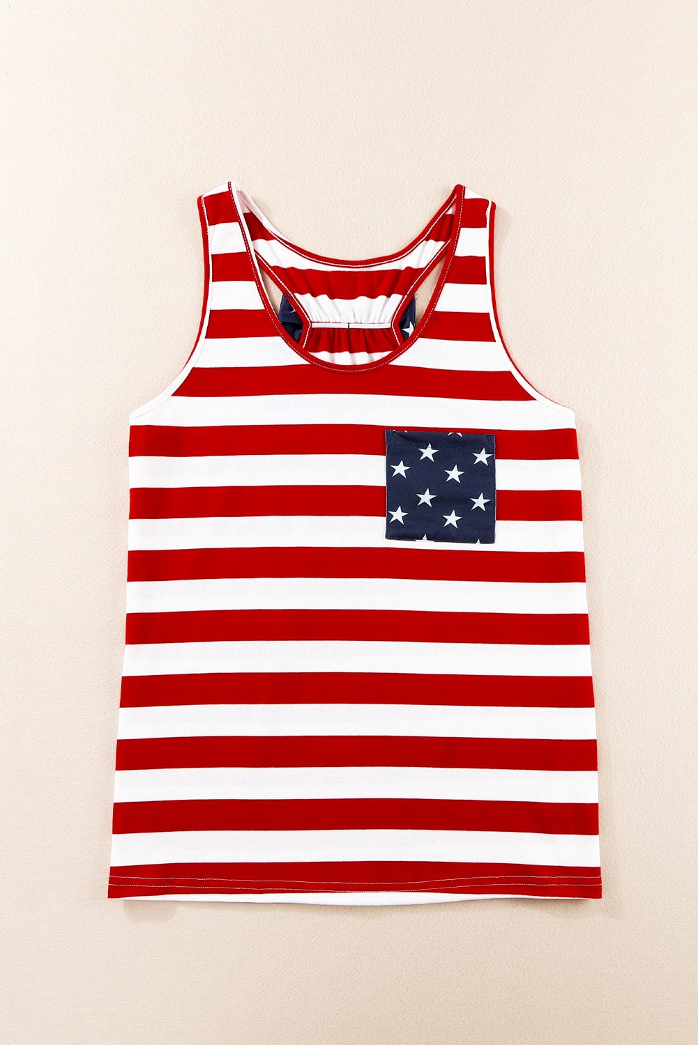 Star and Stripe Scoop Neck Tank - GlamBee Fashion