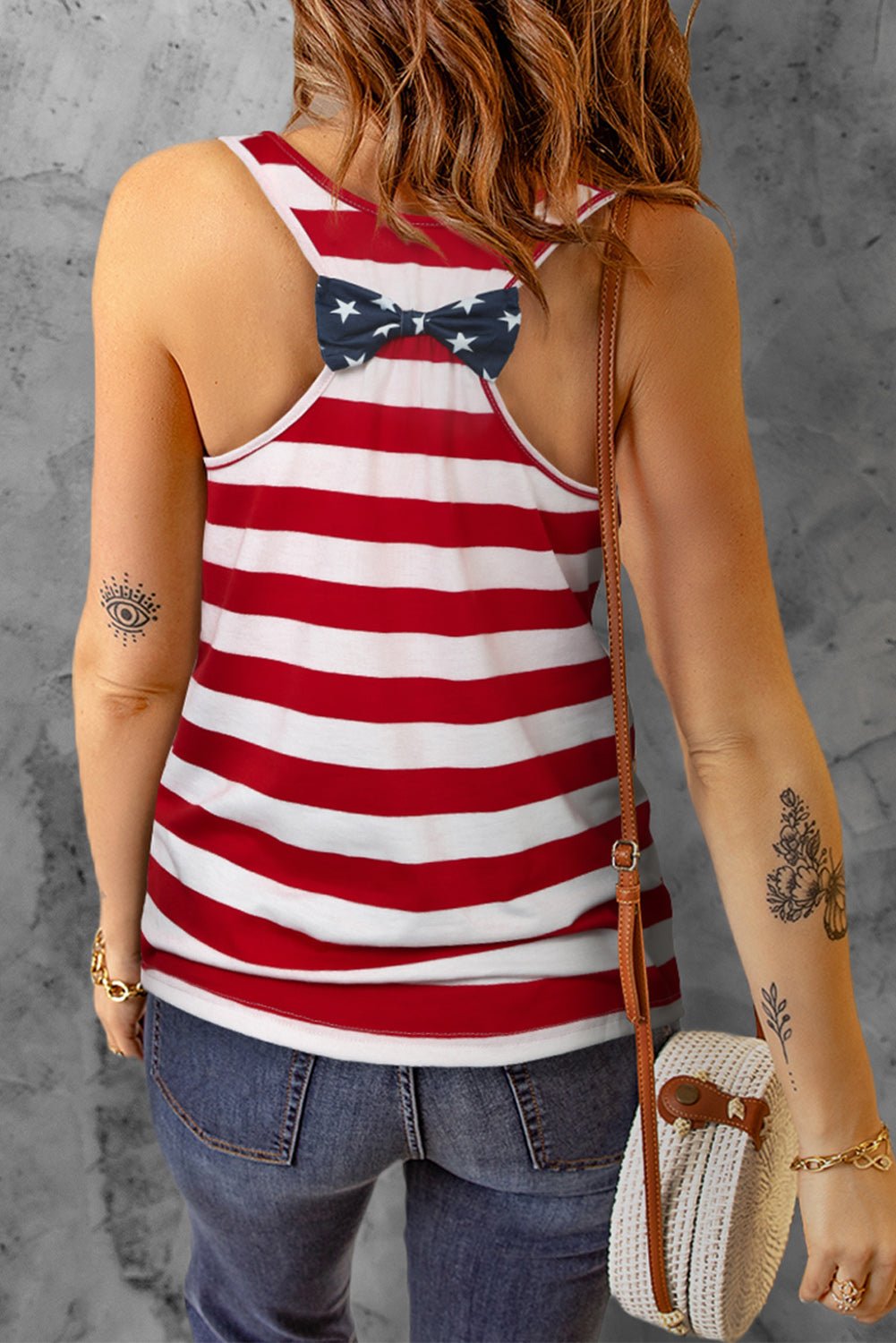 Star and Stripe Scoop Neck Tank - GlamBee Fashion