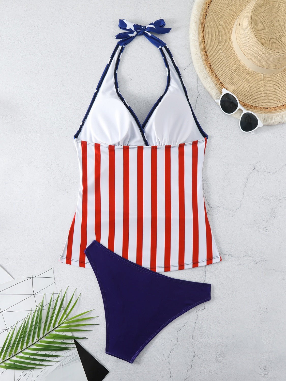 Star & Stripes Halter Neck Two - Piece Swim Set - GlamBee Fashion