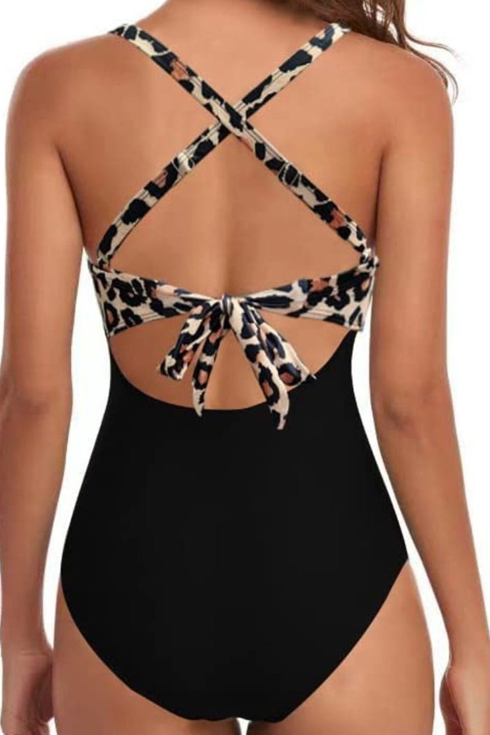 Tied Crisscross Cutout One - Piece Swimwear - GlamBee Fashion