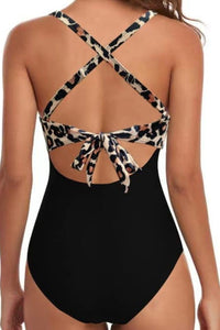 Thumbnail for Tied Crisscross Cutout One - Piece Swimwear - GlamBee Fashion