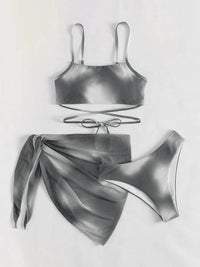 Thumbnail for Tied Gradient Spaghetti Strap Three - Piece Swim Set - GlamBee Fashion